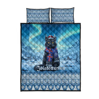 Iceland Christmas Quilt Bed Set Icelandic Yule Cat - Wonder Print Shop