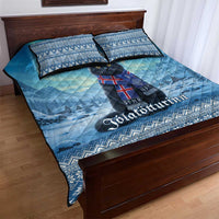 Iceland Christmas Quilt Bed Set Icelandic Yule Cat - Wonder Print Shop