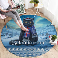 Iceland Christmas Round Carpet Icelandic Yule Cat - Wonder Print Shop