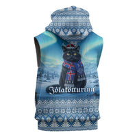 Iceland Christmas Sleeveless Zip Hoodie Icelandic Yule Cat LT19