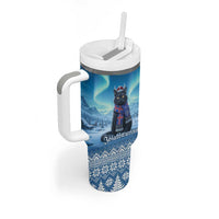 Iceland Christmas Tumbler With Handle Icelandic Yule Cat - Wonder Print Shop