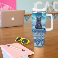 Iceland Christmas Tumbler With Handle Icelandic Yule Cat - Wonder Print Shop