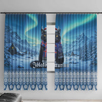 Iceland Christmas Window Curtain Icelandic Yule Cat - Wonder Print Shop