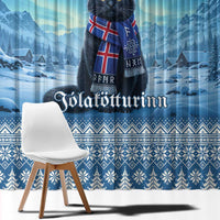 Iceland Christmas Window Curtain Icelandic Yule Cat - Wonder Print Shop