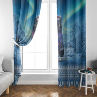 Iceland Christmas Window Curtain Icelandic Yule Cat - Wonder Print Shop