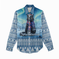 Iceland Christmas Women Casual Shirt Icelandic Yule Cat LT19