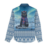 Iceland Christmas Women Casual Shirt Icelandic Yule Cat LT19