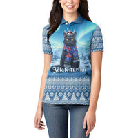 Iceland Christmas Women Polo Shirt Icelandic Yule Cat LT19