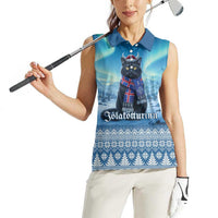 Iceland Christmas Women Sleeveless Polo Shirt Icelandic Yule Cat LT19