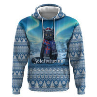 Iceland Christmas Zip Hoodie Icelandic Yule Cat LT19