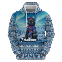 Iceland Christmas Zip Hoodie Icelandic Yule Cat LT19