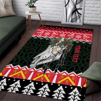 Personalized Anglesey Wales Christmas Area Rug Mari Lwyd Celtic Knot Style - Wonder Print Shop