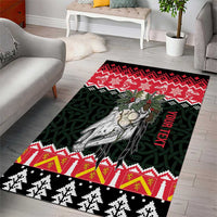 Personalized Anglesey Wales Christmas Area Rug Mari Lwyd Celtic Knot Style - Wonder Print Shop