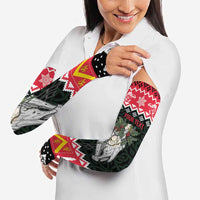 Personalized Anglesey Wales Christmas Arm Sleeves Mari Lwyd Celtic Knot Style - Wonder Print Shop