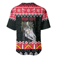Personalized Anglesey Wales Christmas Baseball Jersey Mari Lwyd Celtic Knot Style - Wonder Print Shop