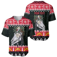 Personalized Anglesey Wales Christmas Baseball Jersey Mari Lwyd Celtic Knot Style - Wonder Print Shop