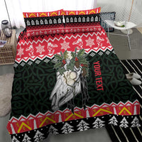 Personalized Anglesey Wales Christmas Bedding Set Mari Lwyd Celtic Knot Style - Wonder Print Shop