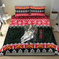 Personalized Anglesey Wales Christmas Bedding Set Mari Lwyd Celtic Knot Style - Wonder Print Shop