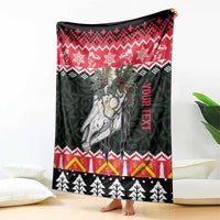 Personalized Anglesey Wales Christmas Blanket Mari Lwyd Celtic Knot Style - Wonder Print Shop