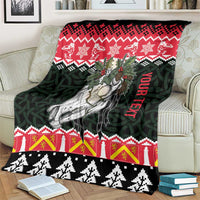 Personalized Anglesey Wales Christmas Blanket Mari Lwyd Celtic Knot Style - Wonder Print Shop