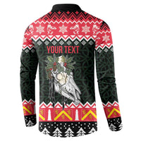 Personalized Anglesey Wales Christmas Button Sweatshirt Mari Lwyd Celtic Knot Style - Wonder Print Shop