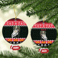 Personalized Anglesey Wales Christmas Ceramic Ornament Mari Lwyd Celtic Knot Style - Wonder Print Shop