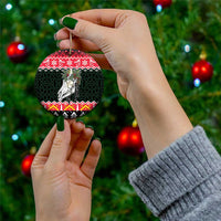 Personalized Anglesey Wales Christmas Ceramic Ornament Mari Lwyd Celtic Knot Style - Wonder Print Shop