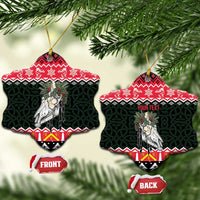 Personalized Anglesey Wales Christmas Ceramic Ornament Mari Lwyd Celtic Knot Style - Wonder Print Shop