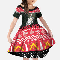 Personalized Anglesey Wales Christmas Family Matching Summer Maxi Dress and Hawaiian Shirt Mari Lwyd Celtic Knot Style - Wonder Print Shop