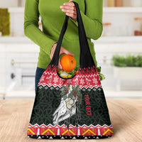 Personalized Anglesey Wales Christmas Grocery Bag Mari Lwyd Celtic Knot Style - Wonder Print Shop