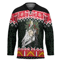 Personalized Anglesey Wales Christmas Hockey Jersey Mari Lwyd Celtic Knot Style - Wonder Print Shop