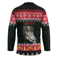 Personalized Anglesey Wales Christmas Hockey Jersey Mari Lwyd Celtic Knot Style - Wonder Print Shop
