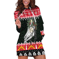 Personalized Anglesey Wales Christmas Hoodie Dress Mari Lwyd Celtic Knot Style - Wonder Print Shop