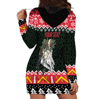 Personalized Anglesey Wales Christmas Hoodie Dress Mari Lwyd Celtic Knot Style - Wonder Print Shop