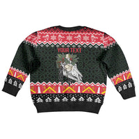 Personalized Anglesey Wales Christmas Kid Ugly Christmas Sweater Mari Lwyd Celtic Knot Style - Wonder Print Shop