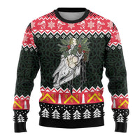 Personalized Anglesey Wales Christmas Ugly Christmas Sweater Mari Lwyd Celtic Knot Style - Wonder Print Shop