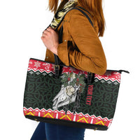 Personalized Anglesey Wales Christmas Leather Tote Bag Mari Lwyd Celtic Knot Style - Wonder Print Shop