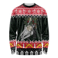 Personalized Anglesey Wales Christmas Long Sleeve Shirt Mari Lwyd Celtic Knot Style - Wonder Print Shop