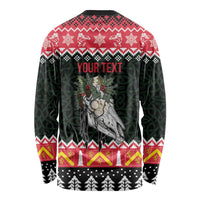 Personalized Anglesey Wales Christmas Long Sleeve Shirt Mari Lwyd Celtic Knot Style - Wonder Print Shop