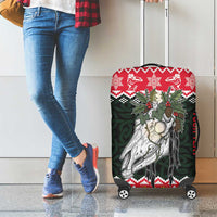 Personalized Anglesey Wales Christmas Luggage Cover Mari Lwyd Celtic Knot Style - Wonder Print Shop