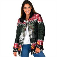Personalized Anglesey Wales Christmas Padded Jacket Mari Lwyd Celtic Knot Style - Wonder Print Shop