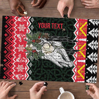 Personalized Anglesey Wales Christmas Puzzle Mari Lwyd Celtic Knot Style - Wonder Print Shop