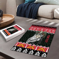 Personalized Anglesey Wales Christmas Puzzle Mari Lwyd Celtic Knot Style - Wonder Print Shop