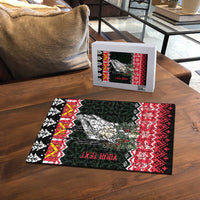 Personalized Anglesey Wales Christmas Puzzle Mari Lwyd Celtic Knot Style - Wonder Print Shop