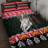 Personalized Anglesey Wales Christmas Quilt Bed Set Mari Lwyd Celtic Knot Style - Wonder Print Shop