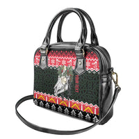 Personalized Anglesey Wales Christmas Shoulder Handbag Mari Lwyd Celtic Knot Style - Wonder Print Shop