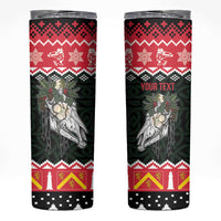 Personalized Anglesey Wales Christmas Skinny Tumbler Mari Lwyd Celtic Knot Style - Wonder Print Shop