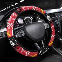 Anglesey Wales Christmas Steering Wheel Cover Mari Lwyd Celtic Knot Style - Wonder Print Shop