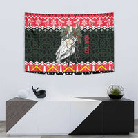 Personalized Anglesey Wales Christmas Tapestry Mari Lwyd Celtic Knot Style - Wonder Print Shop