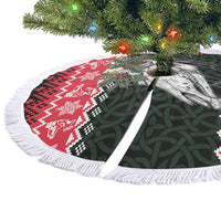 Personalized Anglesey Wales Christmas Tree Skirt Mari Lwyd Celtic Knot Style - Wonder Print Shop